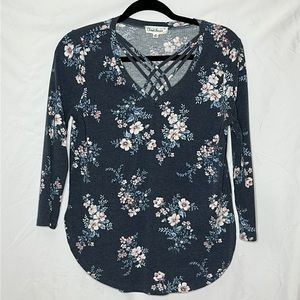 Floral 3/4 Sleeve Tee